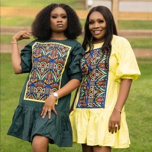 Abstract print free Ankara African print  dress